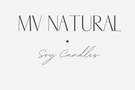 MV Natural Soy Candles logo on a white background